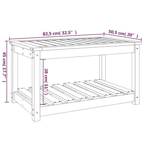 Table de jardin bois massif pin 82,5 x 50,5 x 45 cm, Poids :19.89kg - PANGIVO - Image 8