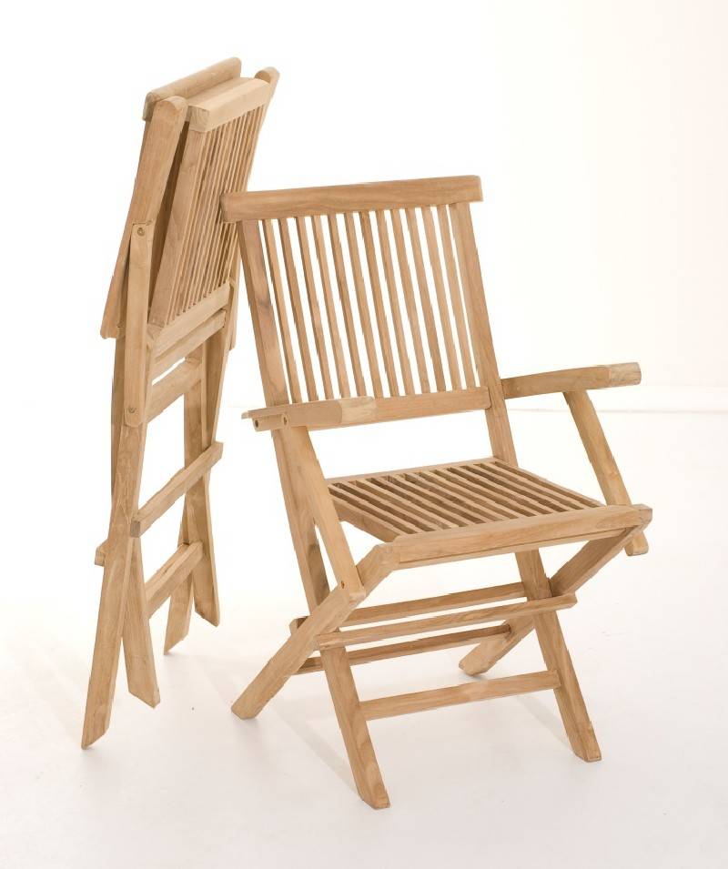 Macabane - FUN - Ensemble de 2 fauteuils de jardin Java en bois Teck - Imagen 3