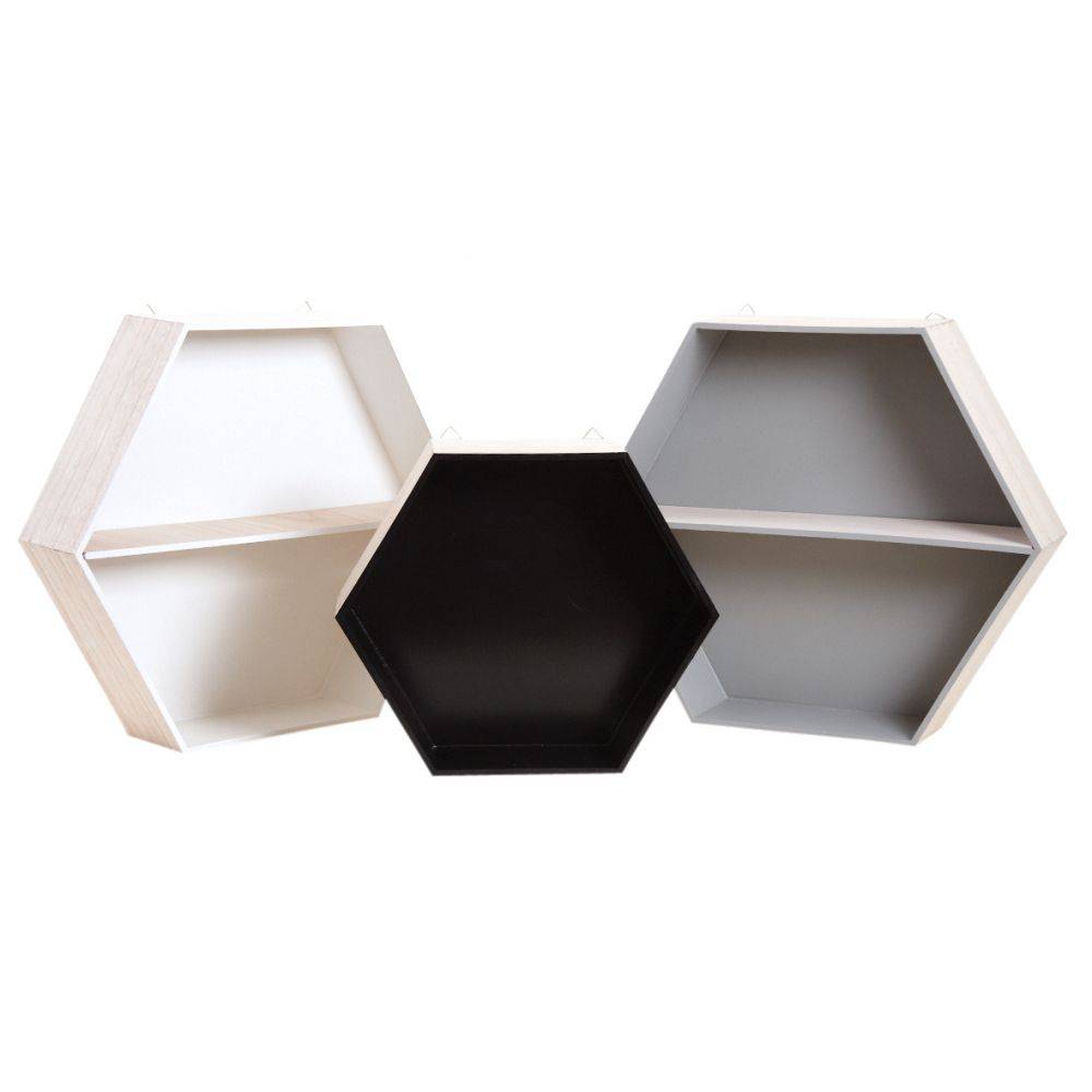 Aubry Gaspard - Etagères hexagonales en bois (Lot de 6) - Imagen 4