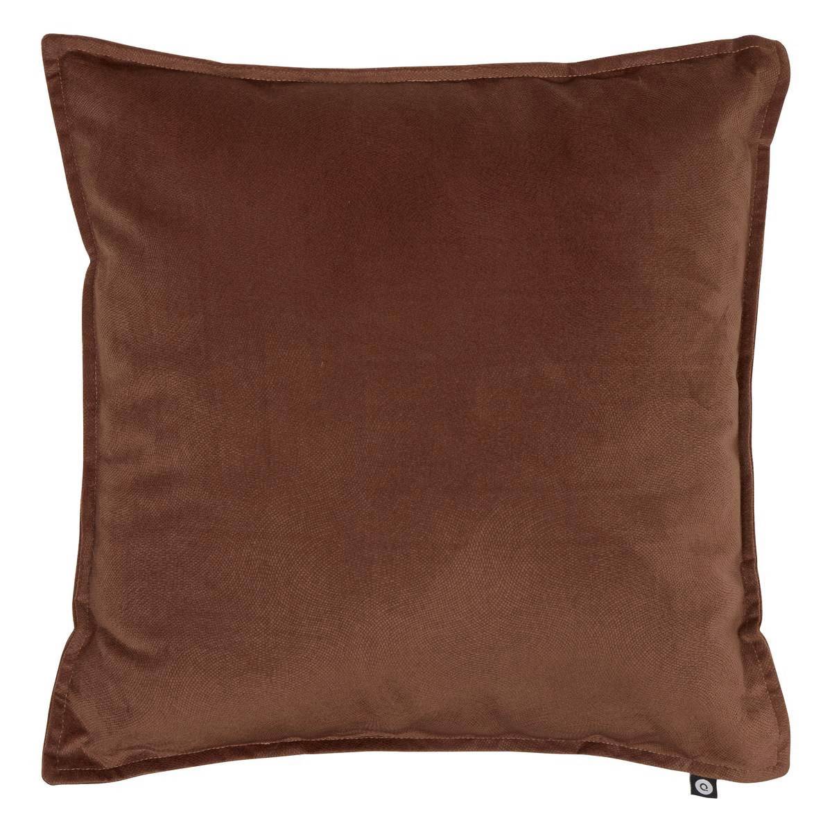 Coussin Déco Uni "Lilou" 45x45cm Marron Tonka - Image 1