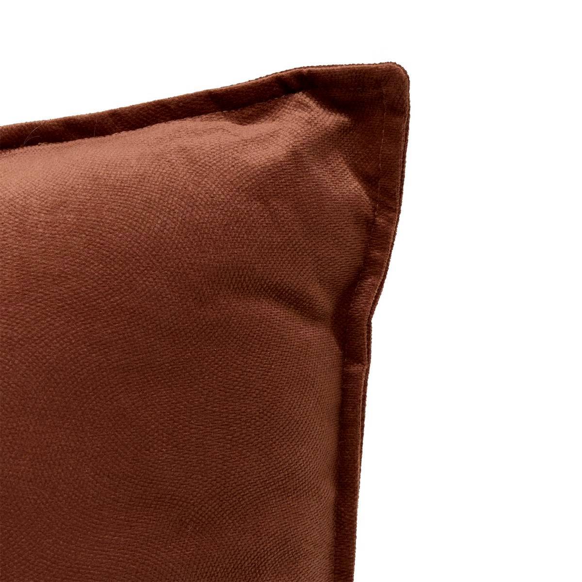 Coussin Déco Uni "Lilou" 45x45cm Marron Tonka - Image 2