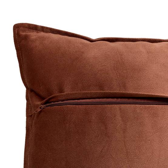 Coussin Déco Uni "Lilou" 45x45cm Marron Tonka - Image 3