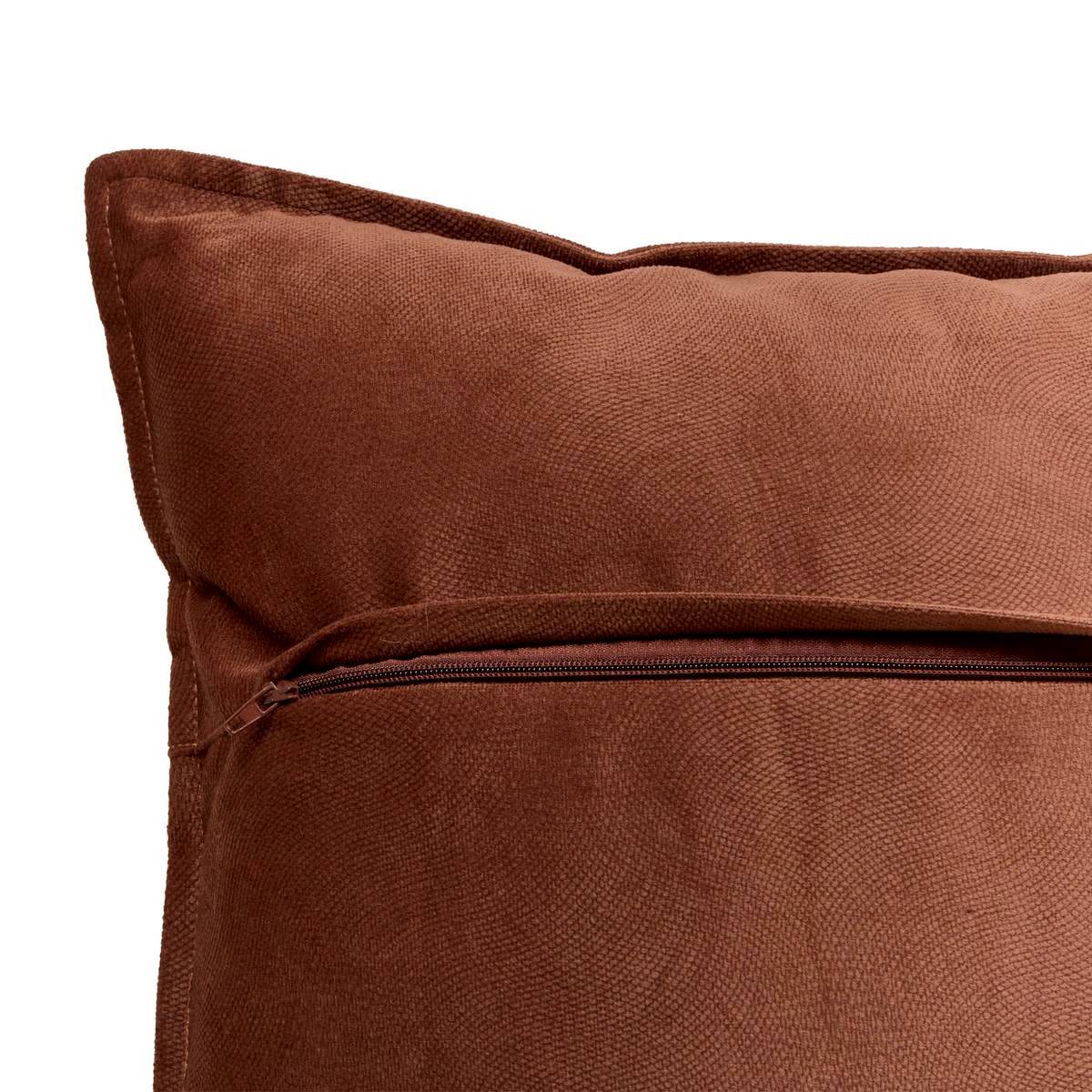 Coussin Déco Uni "Lilou" 45x45cm Marron Tonka - Image 3