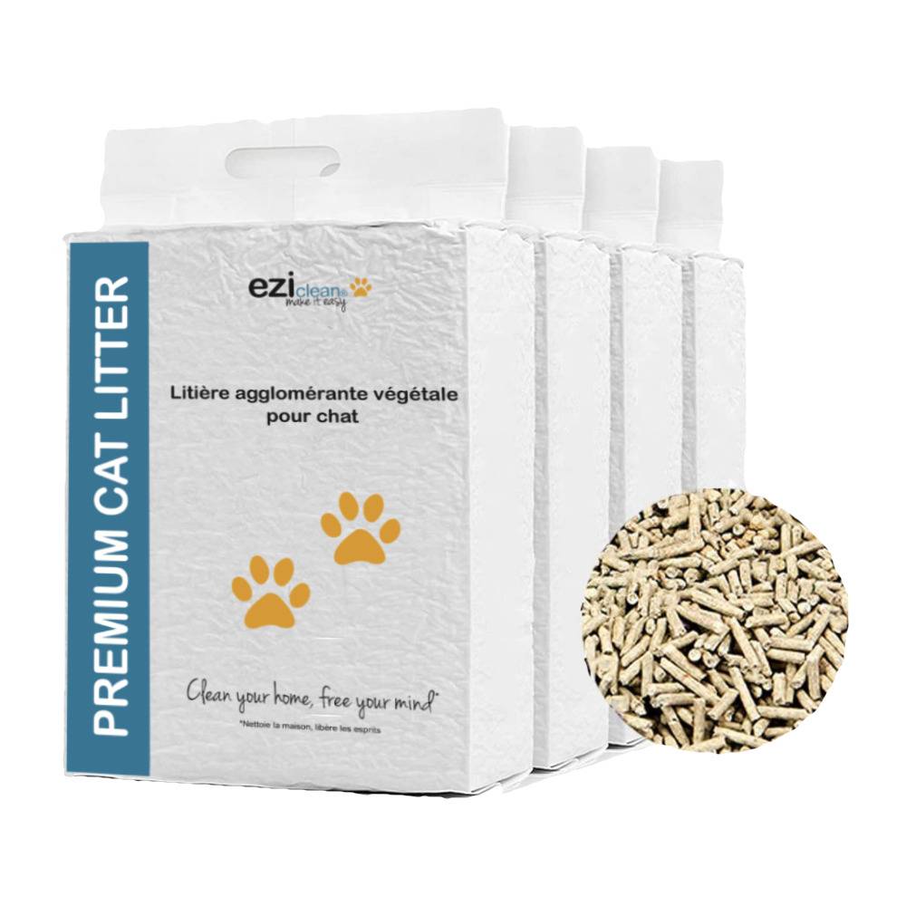 Eziclean - Lot de 4x litières végétales pour chat EZIclean Premium Cat Litter - Image 1