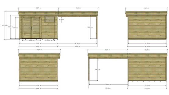 Sans Marque - ABRI DE JARDIN bois autoclave 27mm - 6,94x3,44m / 24m2 - Bac acier - Plancher bois - Image 4