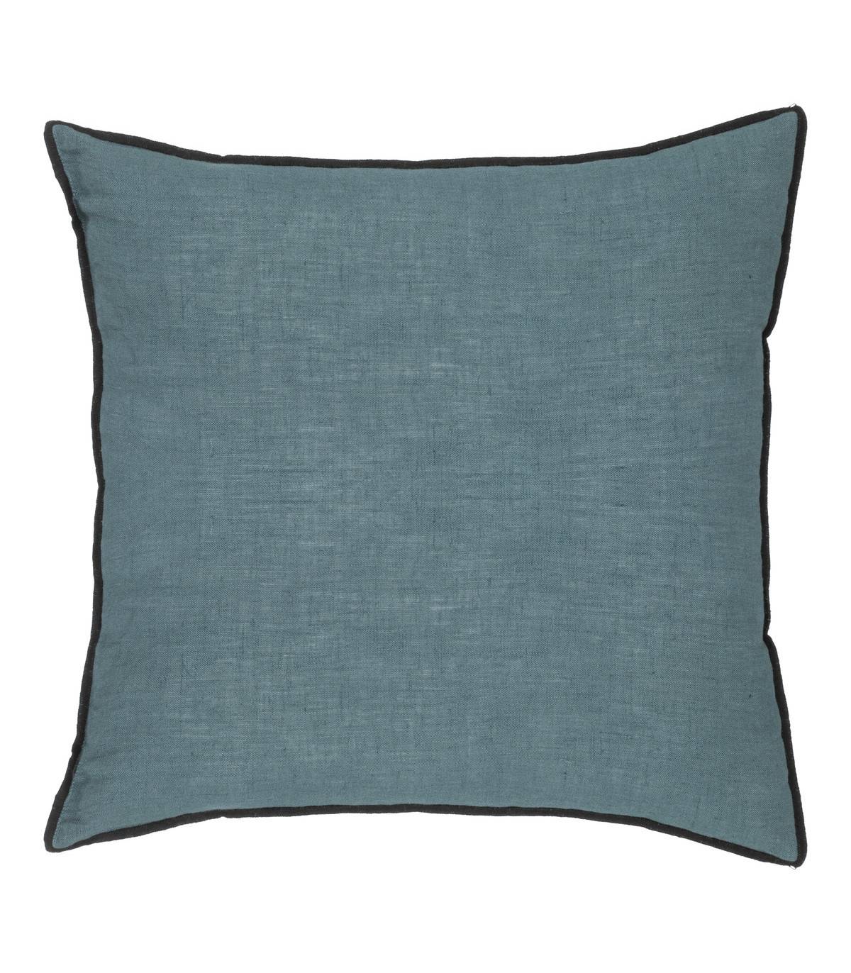 Coussin décoratif déhoussable en Lin et Coton Bleu Canard 45 x 45 cm - Imagen 1