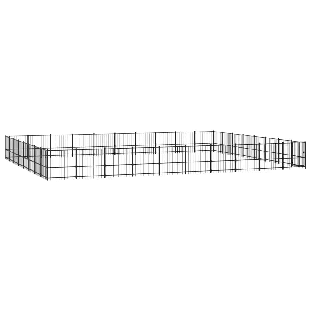 Vidaxl - Chenil d'extérieur pour chiens Acier 75,27 m² vidaXL 3124658 - Imagen 2