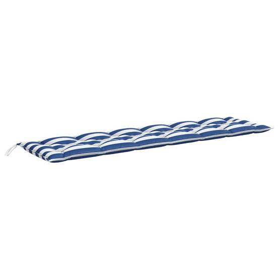 Coussin d'extérieur | Coussin de banc de jardin rayures bleues et blanches 200x50x7cm Maison Chic - Image 1