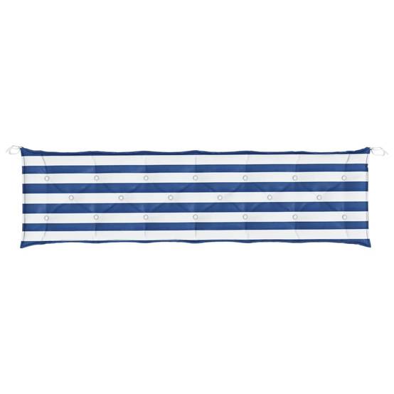 Coussin d'extérieur | Coussin de banc de jardin rayures bleues et blanches 200x50x7cm Maison Chic - Image 4
