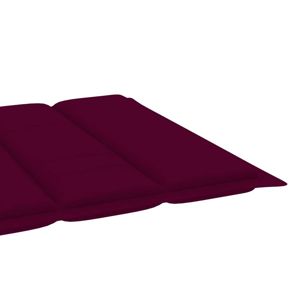 Vidaxl - Chaise longue avec coussin rouge bordeaux Bois de teck solide vidaXL 3063015 - Imagen 6