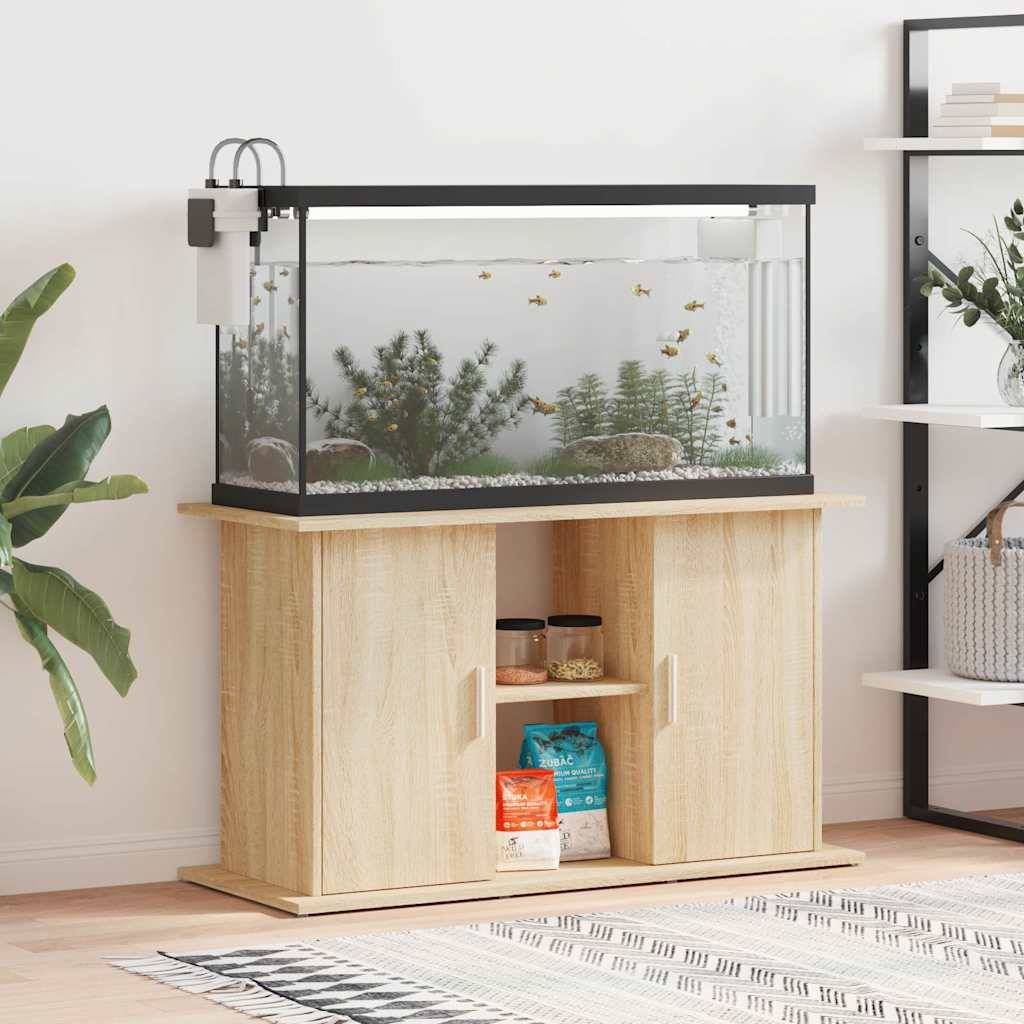 Meuble Aquarium Bois d'ingénierie Rangement pour Aquariophilie Chêne Sonoma 101 cm - ComfortXL Outdoor Living - Image 1