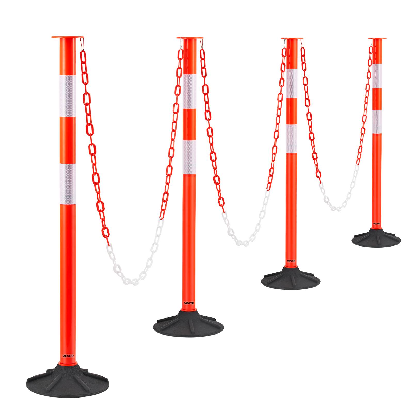 Vevor - VEVOR Poteau de Signalisation Balise de Délimitation 4PCs 87,1 cm Base Lestée - Image 1