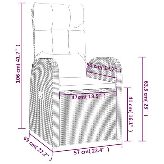 Salon de Jardin 2 Personnes Résine Tressée Fauteuils Inclinables Table Basse – ComfortXL Outdoor Living - Image 4