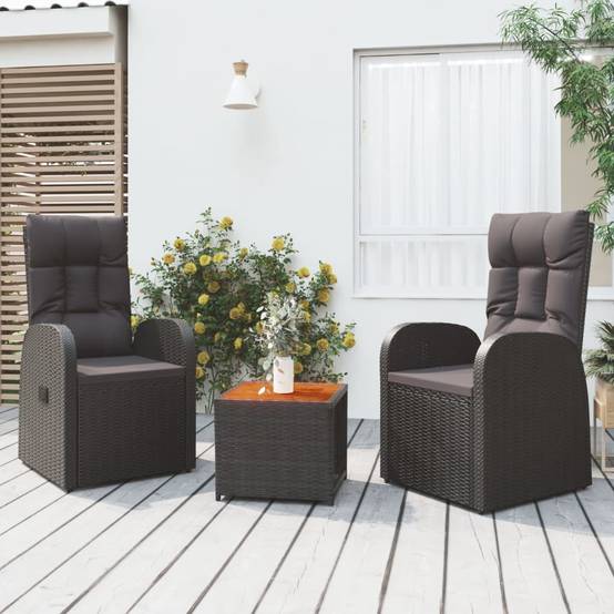 Salon de Jardin 2 Personnes Résine Tressée Fauteuils Inclinables Table Basse – ComfortXL Outdoor Living - Image 1