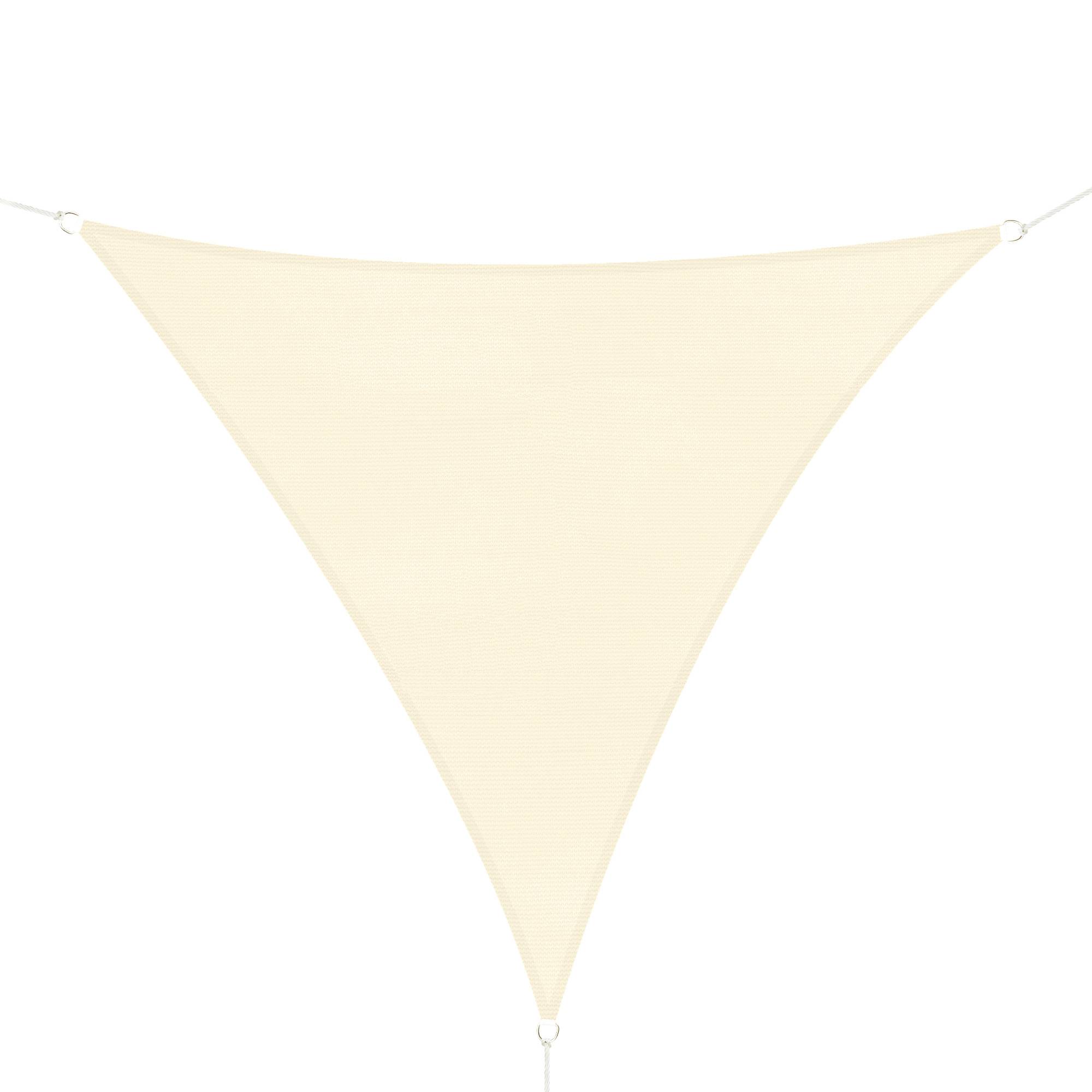 Voile d'ombrage triangulaire PEHD 3x3x3 m haute densité anti-UV protection solaire jardin terrasse balcon blanc crème ivoire - Image 2