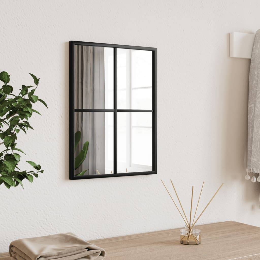 Maison Chic - Miroir mural - Miroir décoratif noir 30x40 cm rectangulaire fer - Image 2