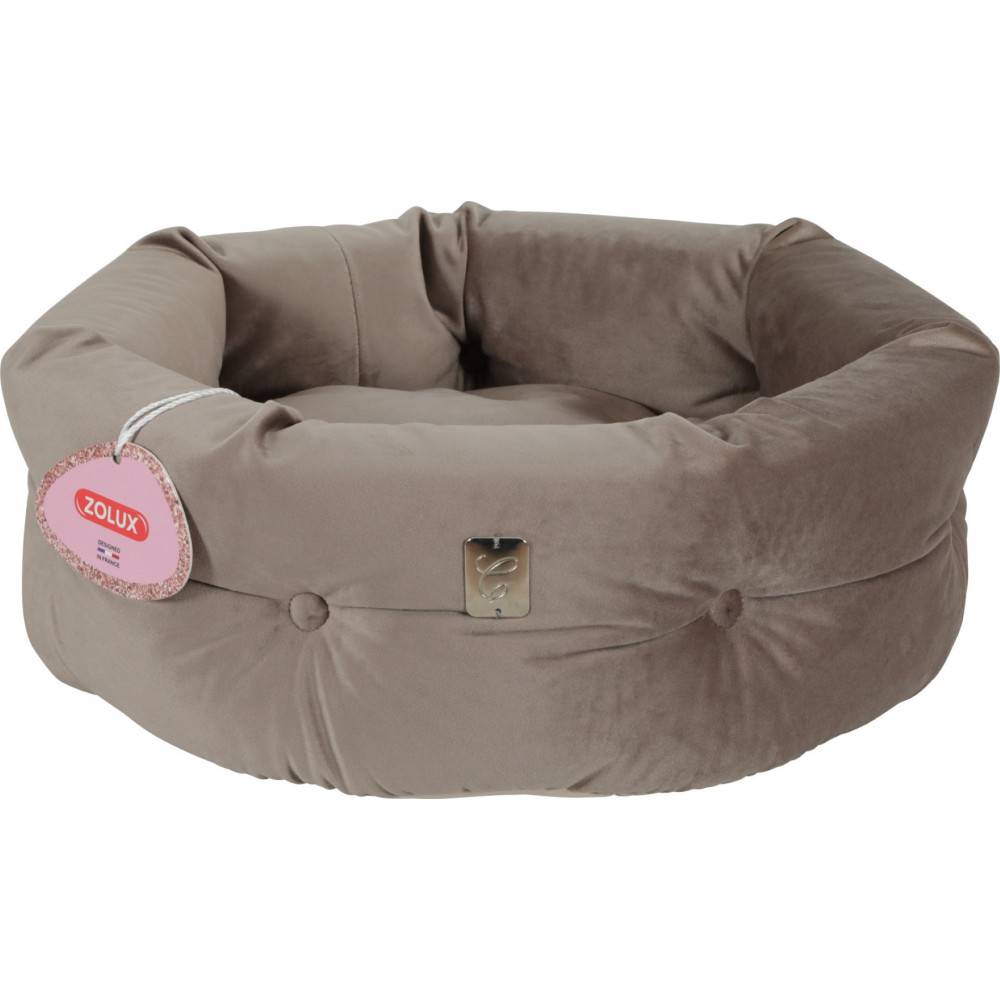 Zolux - Corbeille Chesterfield Chambord Taupe. ø 41 cm. pour chats. - Imagen 1