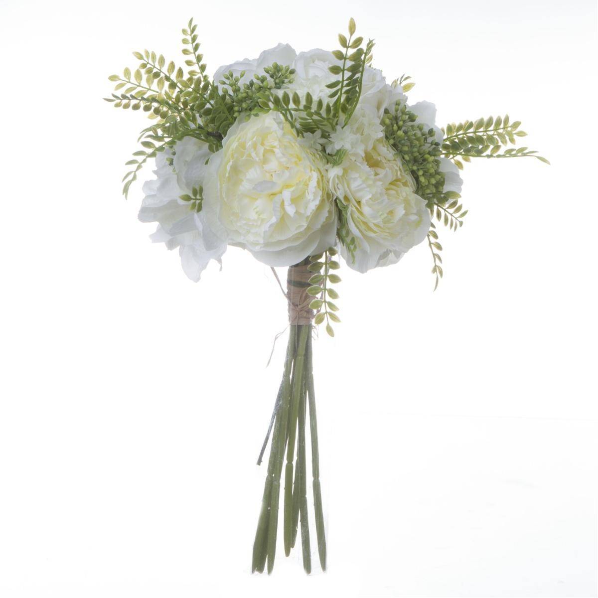 Bouquet de Fleurs "Cecil" 35cm Blanc