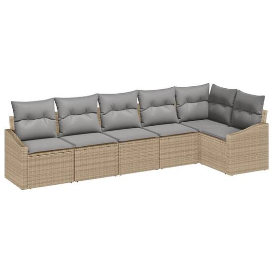 ComfortXL - Salon de Jardin 6 Places Résine Tressée Beige avec Rangement et Table Réglable en Hauteur – ComfortXL Outdoor Living - Image 2