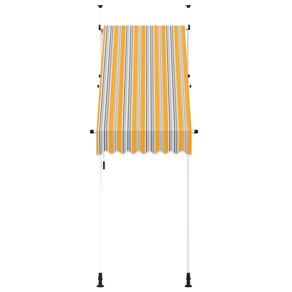 ComfortXL - Store de Balcon sans Perçage Manuel Polyester Anti-UV pour Fenêtre Rayé Jaune Bleu 100x120 cm – ComfortXL Outdoor Living - Image 3