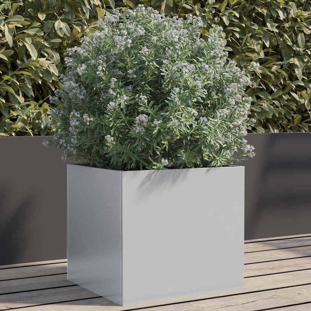 Jardinière acier galvanisé argenté 32 x 30 x 29 cm - PANGIVO - Image 1