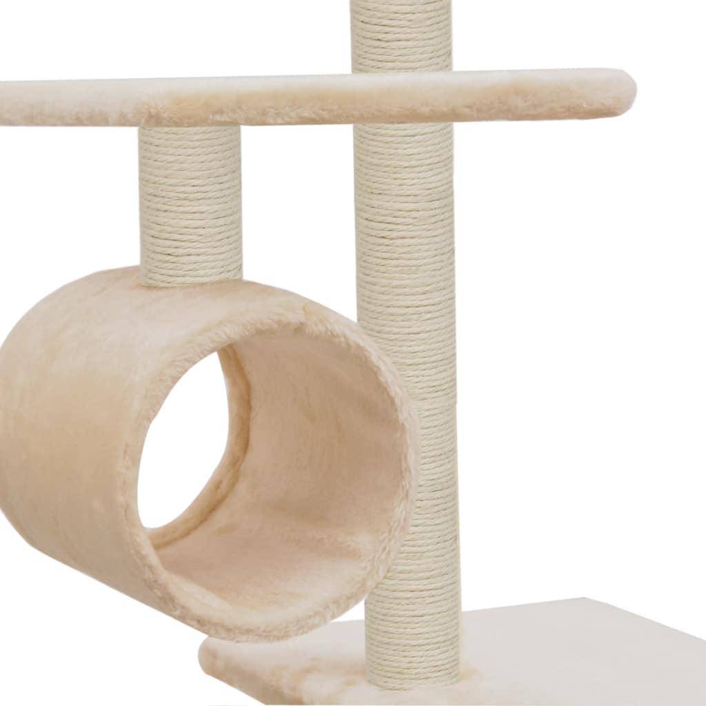 Helloshop26 - Arbre à chat griffoir grattoir niche jouet animaux peluché en sisal 260 cm beige - Imagen 5