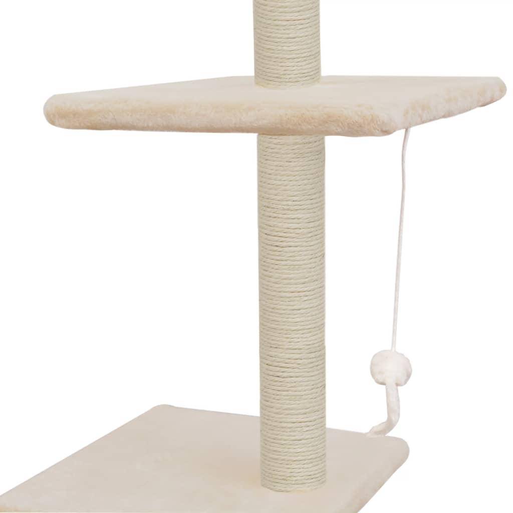 Helloshop26 - Arbre à chat griffoir grattoir niche jouet animaux peluché en sisal 260 cm beige - Imagen 6