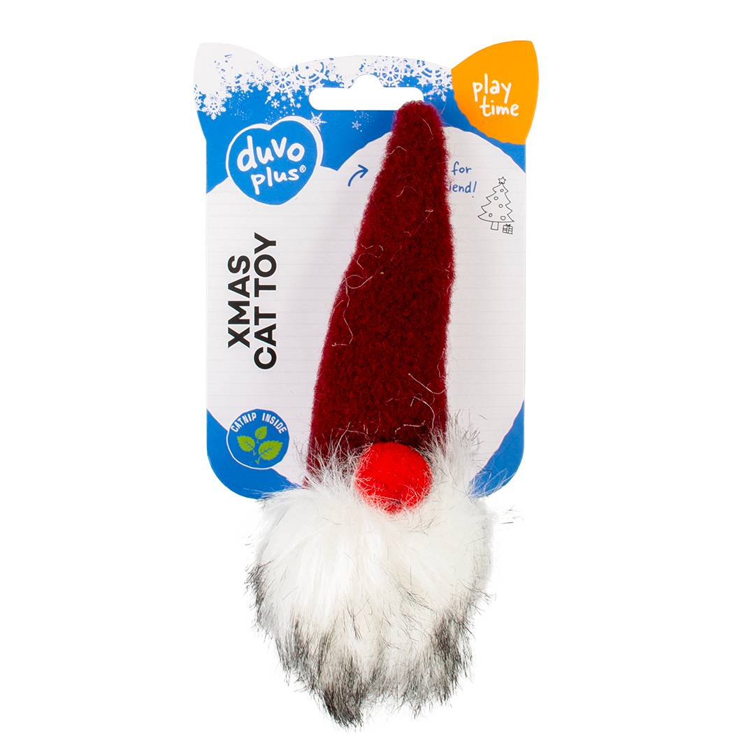 Juguete para gato Duvoplus Xmas Crackle Duende Rojo - DUVOPLUS