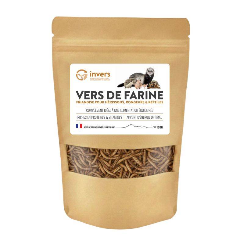 Vers de farine déshydratés pour NAC 100g - Invers - Imagen 1