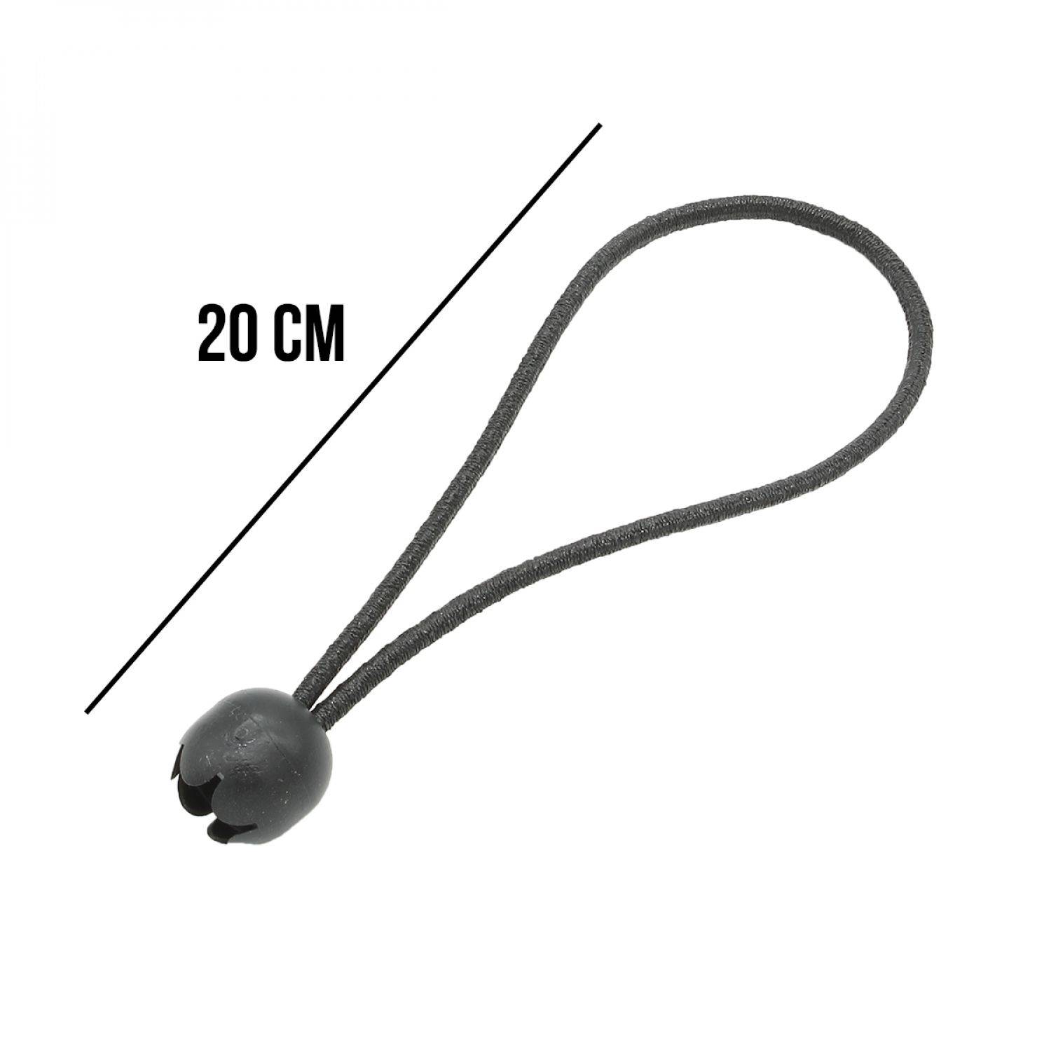 Linxor - Lot de 10 tendeurs sandows élastiques avec boule - 20 cm - Noir - Linxor - Imagen 2