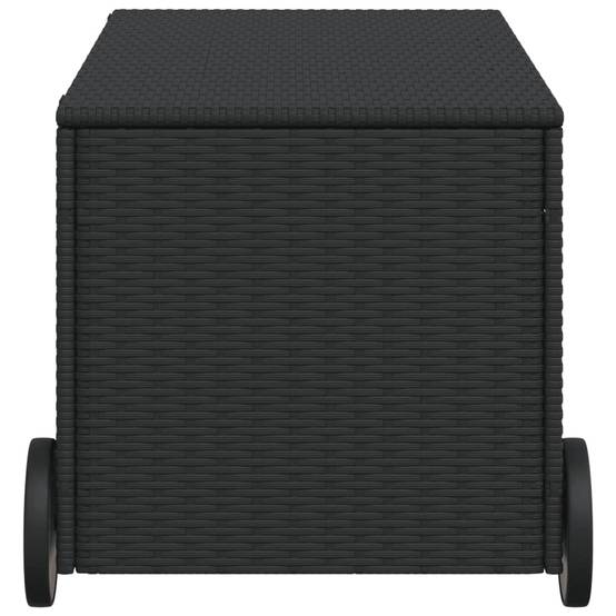 Coffre de rangement - Boîte de rangement extérieure - Coffre de jardin et roues noir 190L résine tressée - Image 5