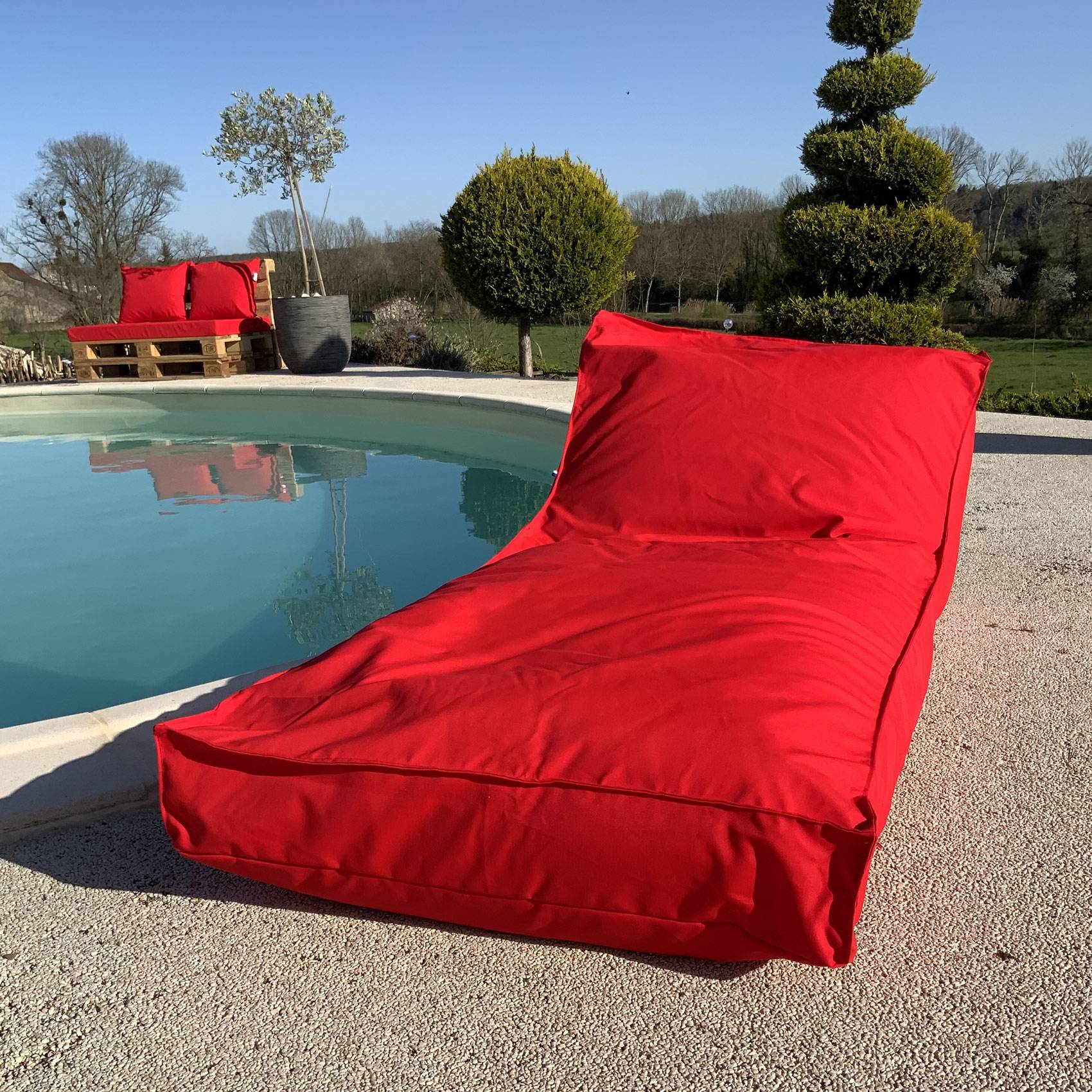Home Maison - Housse de matelas bain de soleil - HOME MAISON - Polyester - Rouge - Imagen 1