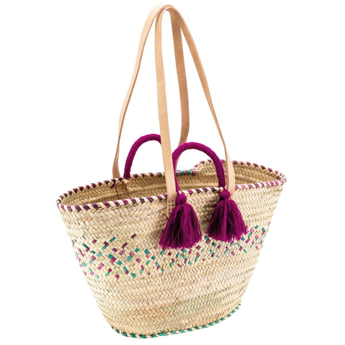 Aubry Gaspard - Sac en palmier naturel et coloré 2 - Imagen 1