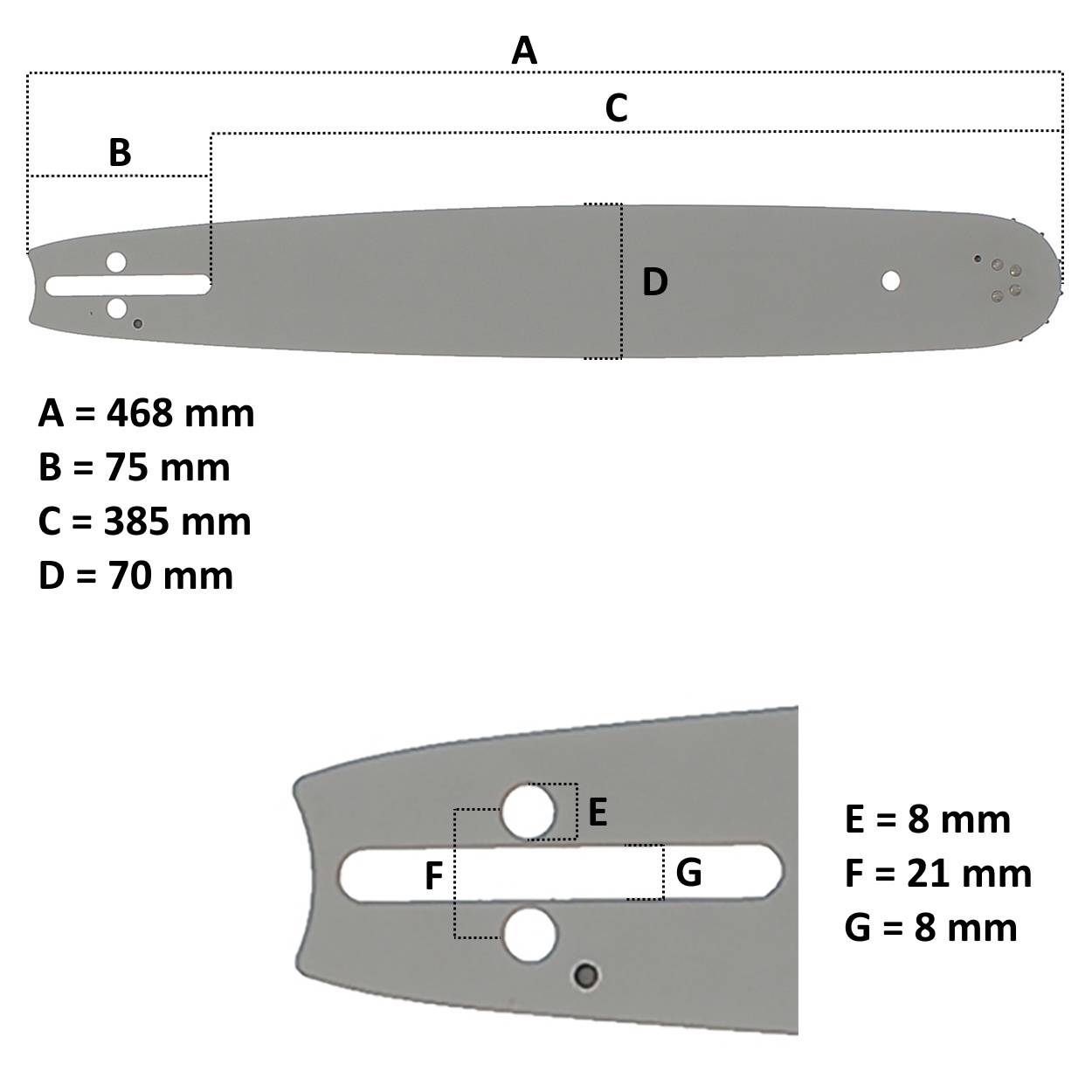 Gt Garden - Guide 16 pouces (40 cm) avec lot de 3 chaînes 66 maillons pour tronçonneuse - GT GARDEN - Imagen 2