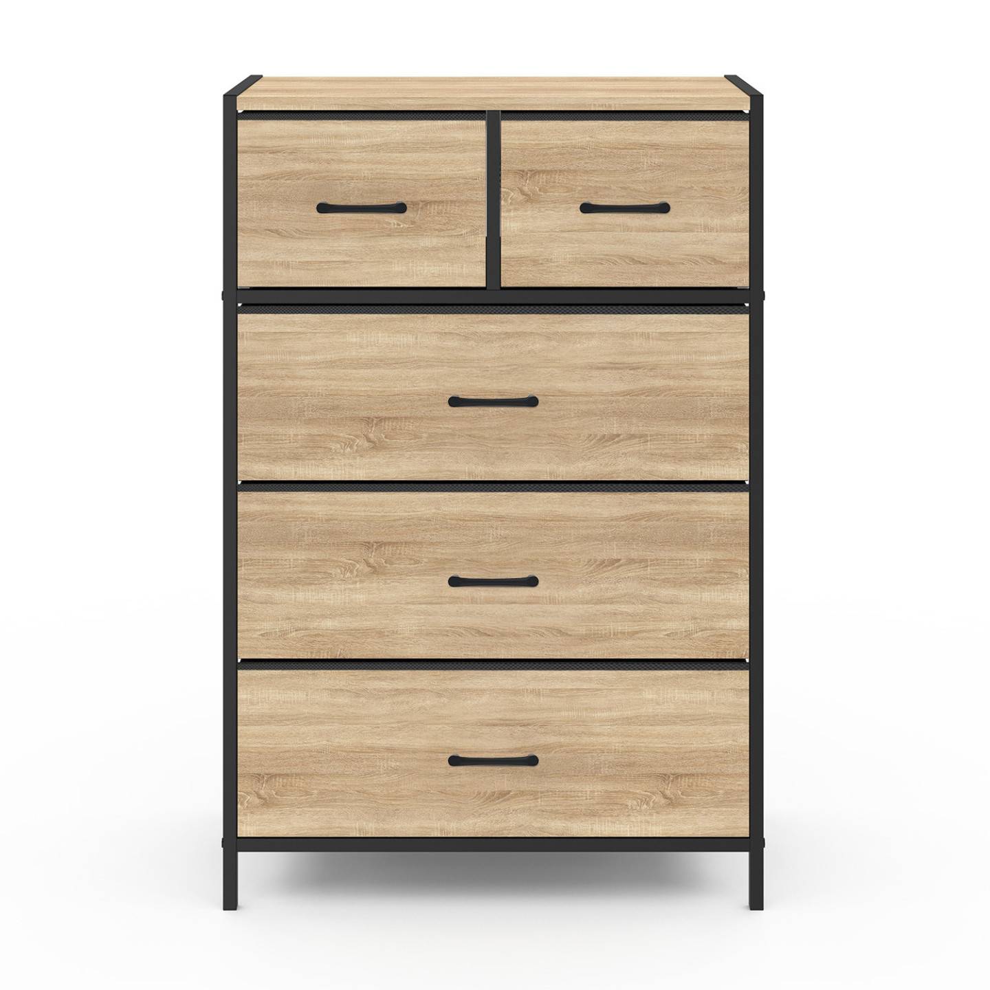 Chiffonnier 5 tiroirs en tissu UTAH 60 cm commode semainier design industriel - Image 3