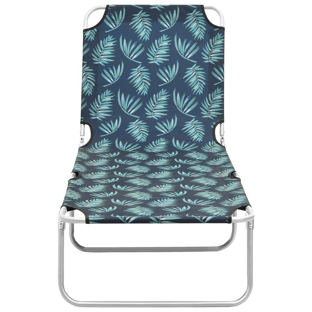 Vidaxl - Chaise longue pliable acier et tissu motif de feuilles vidaXL 310331 - Image 2