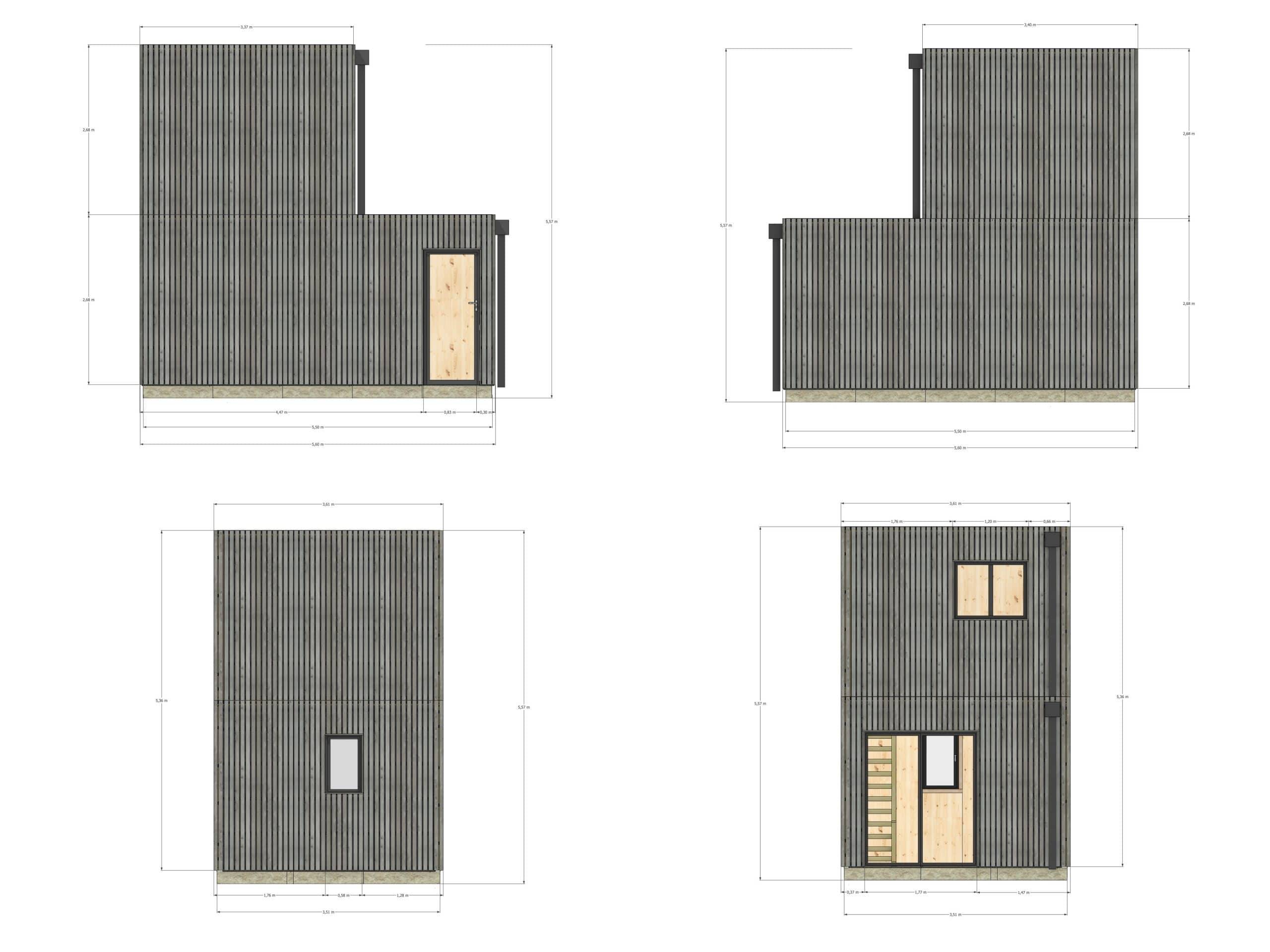 Studio de jardin 4 saisons en bois 5,5 x 3,5 x 2,7 m / isolation RE2020 avec mezzanine et terrasse / menuiseries alu k-line - Image 4