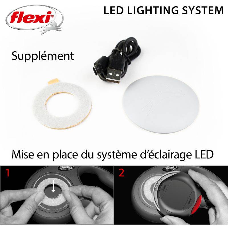 Flexi - Lampe LED flexible, USB ø 7 cm gris pour laisse chien Flexi - Imagen 4