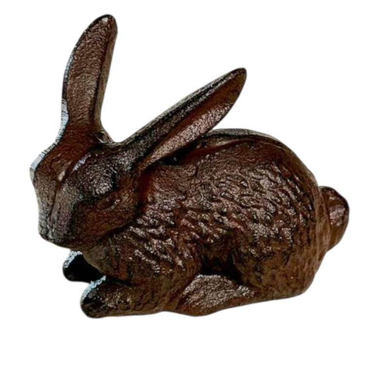 La Grande Prairie - Lapin fonte patiné marron 14x7x10cm - Imagen 3