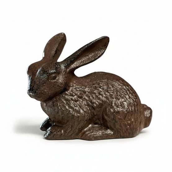 La Grande Prairie - Lapin fonte patiné marron 14x7x10cm - Imagen 2