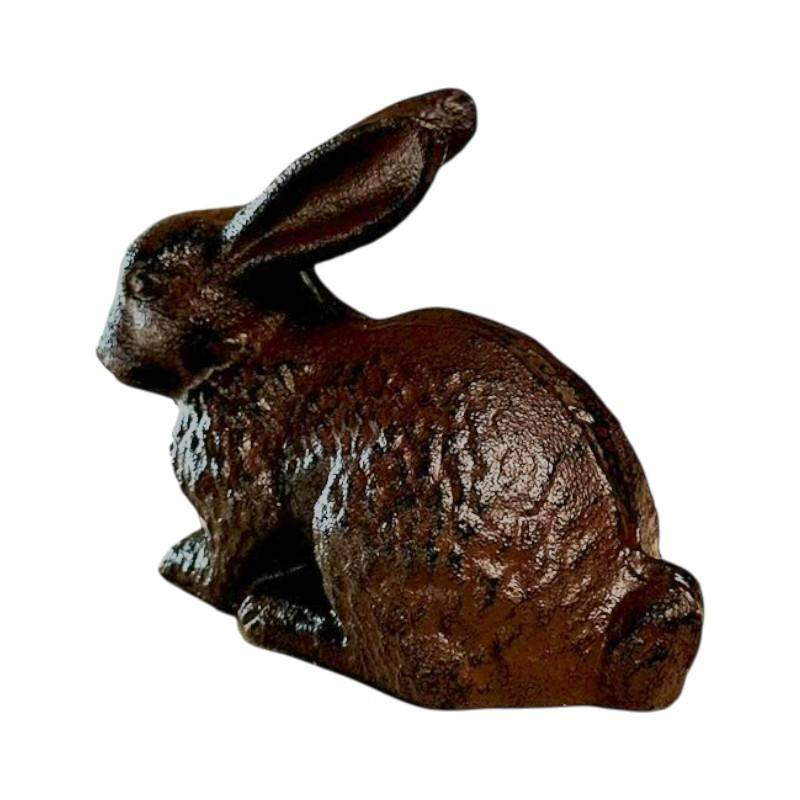 La Grande Prairie - Lapin fonte patiné marron 14x7x10cm - Imagen 4