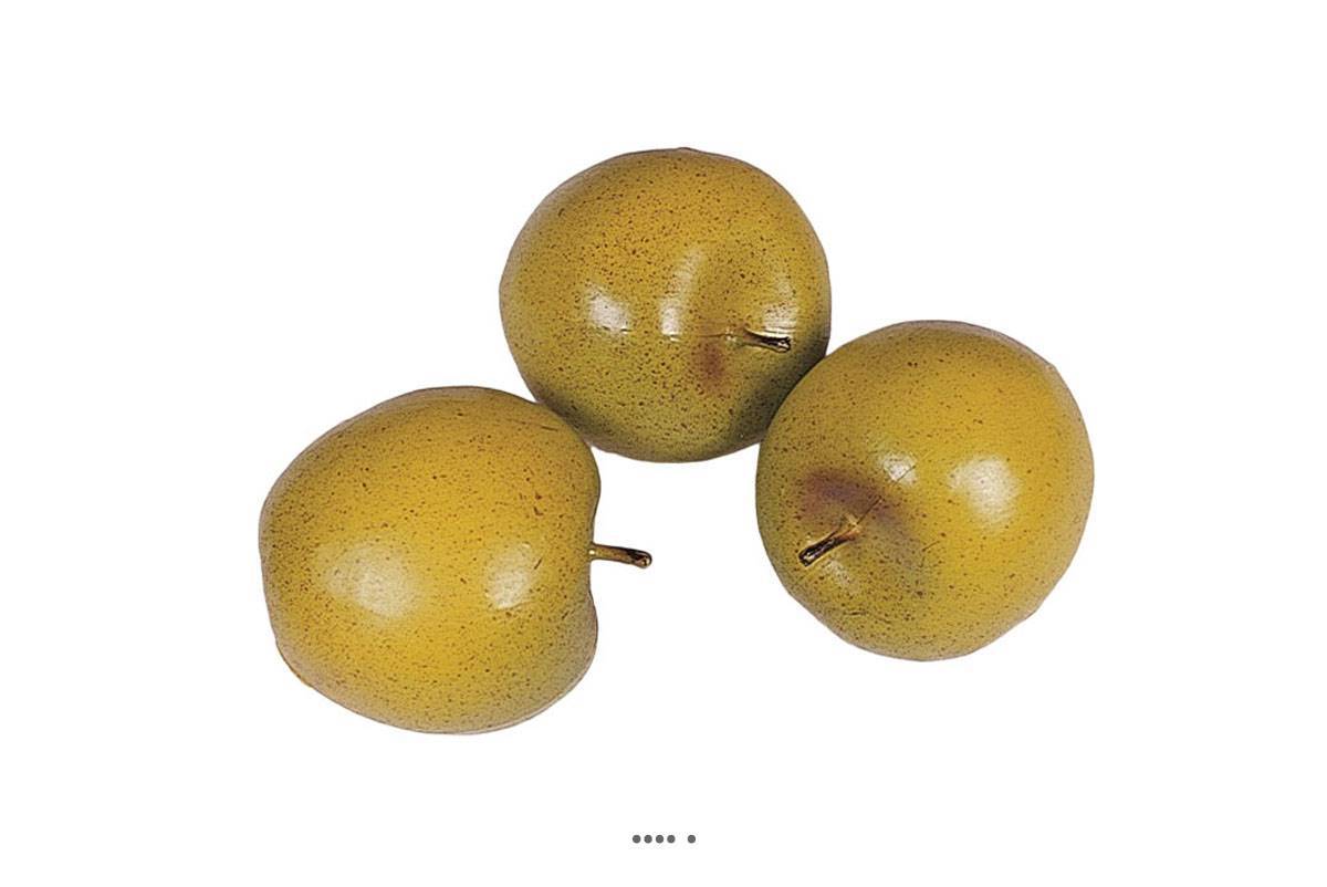 Artificielles - Pomme artificielle moyenne Verte X 3 en Plastique soufflé H 65x75 mm - Imagen 1