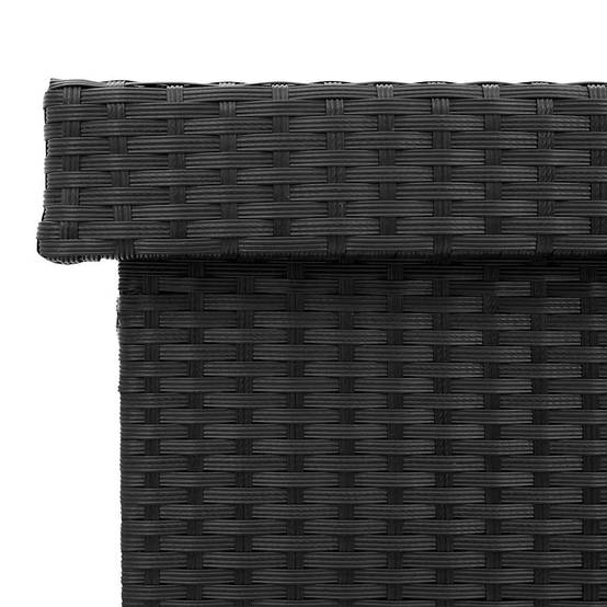 Grand Coffre de Rangement Résine Tressée Mobile Imperméable pour Jardin Piscine Noir 160x55x75 cm – ComfortXL Outdoor Living - Image 10