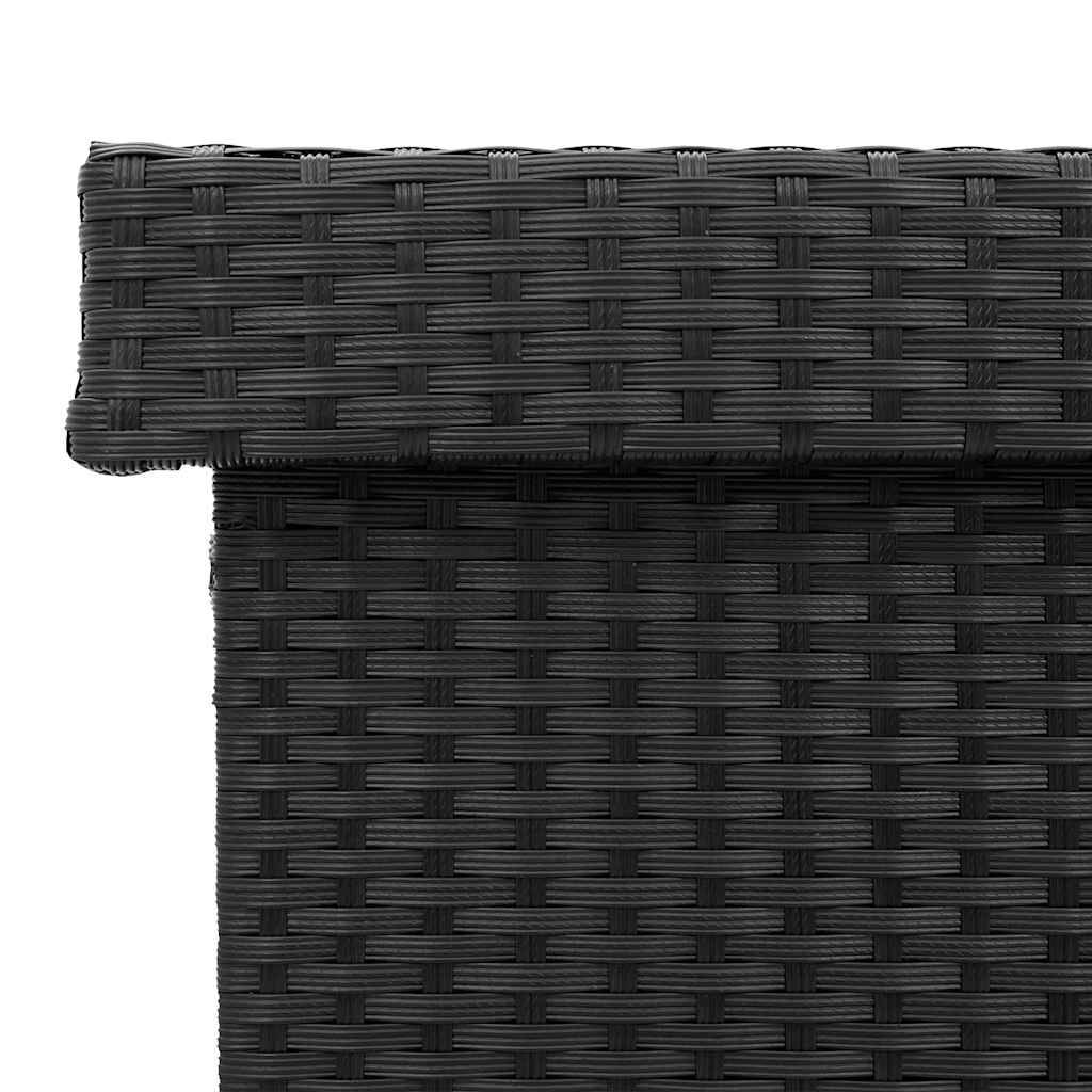 Grand Coffre de Rangement Résine Tressée Mobile Imperméable pour Jardin Piscine Noir 160x55x75 cm – ComfortXL Outdoor Living - Image 10