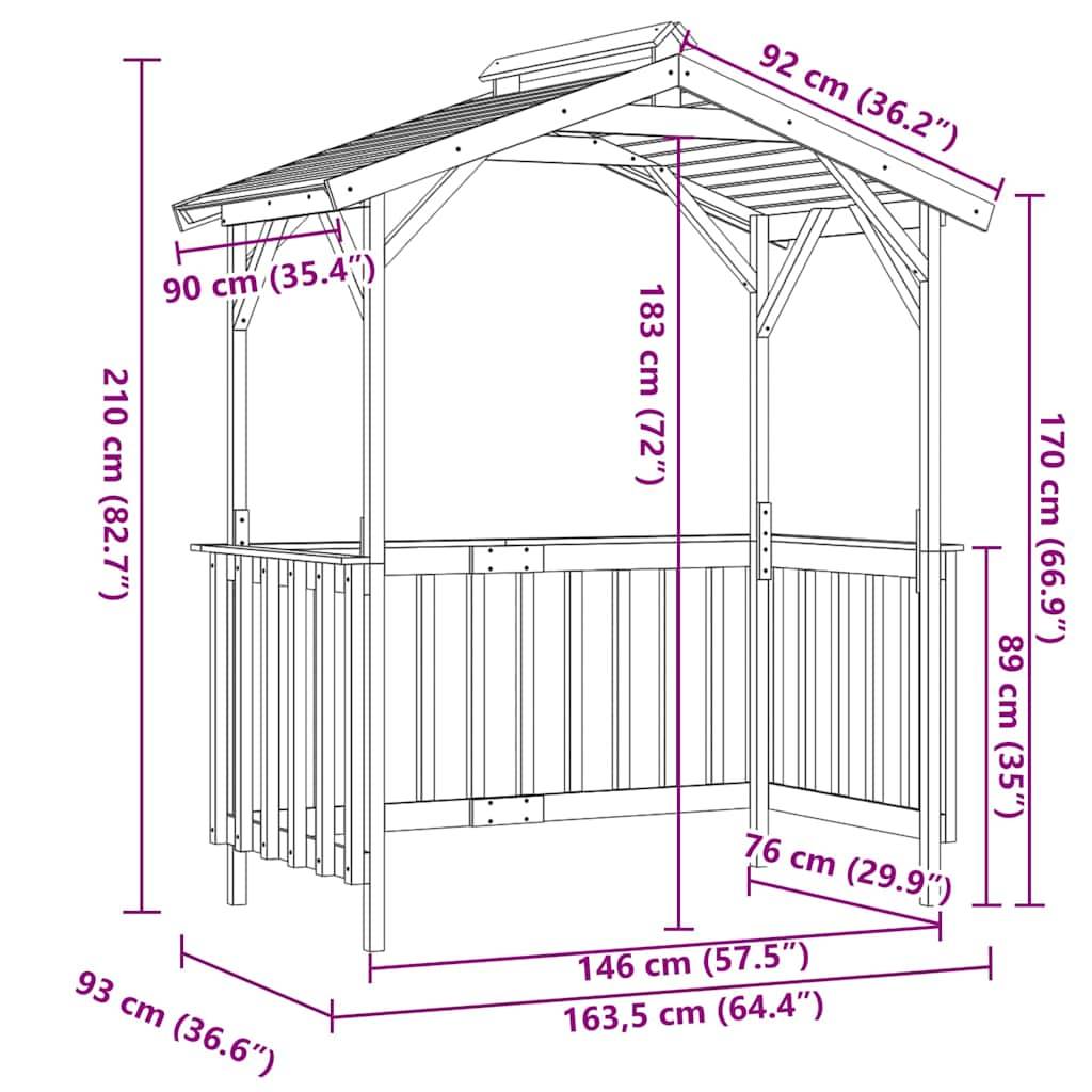 PANGIVO - Abri de barbecue bois de pin vert 163.5 x 93 x 210 cm - PANGIVO - Image 9