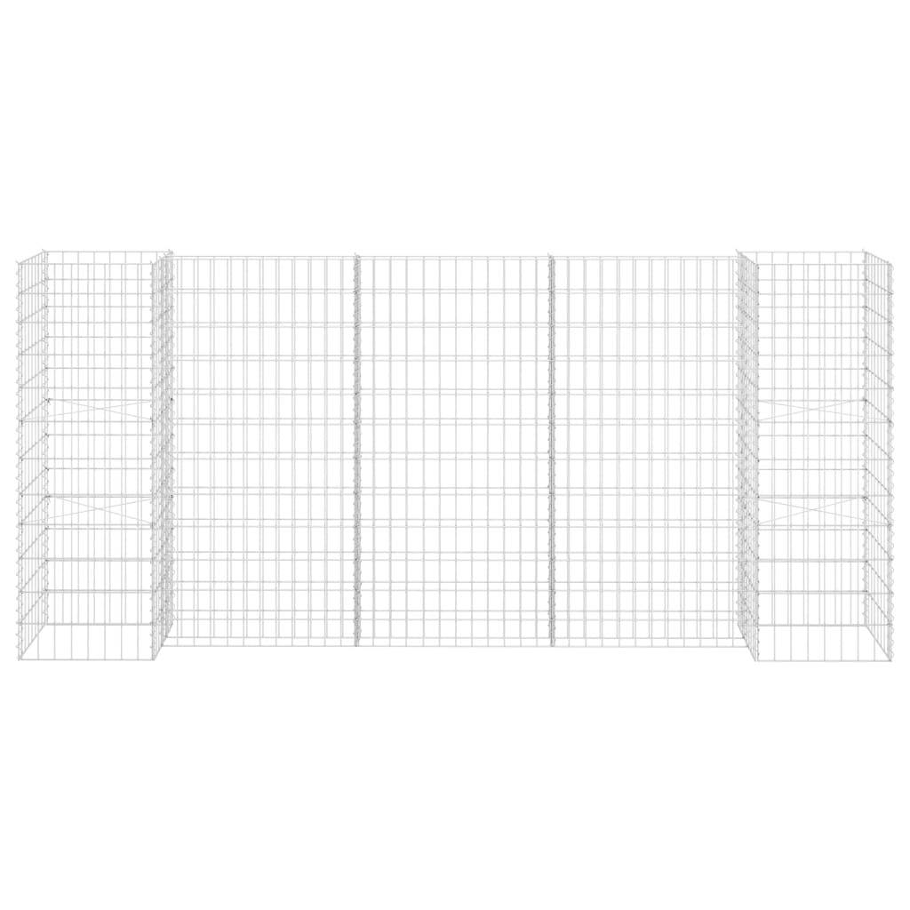 Helloshop26 - Jardinière à gabion en h panier de gabion parterre surélevé de fleurs plantes jardin terrasse extérieur fil d'acier 260 x 40 x 120 cm - Imagen 2