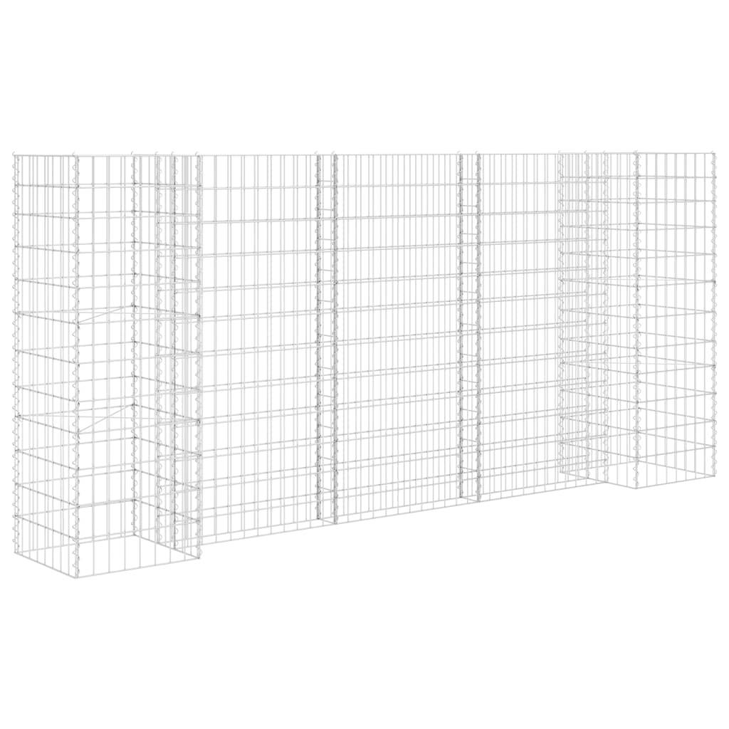 Helloshop26 - Jardinière à gabion en h panier de gabion parterre surélevé de fleurs plantes jardin terrasse extérieur fil d'acier 260 x 40 x 120 cm - Image 1