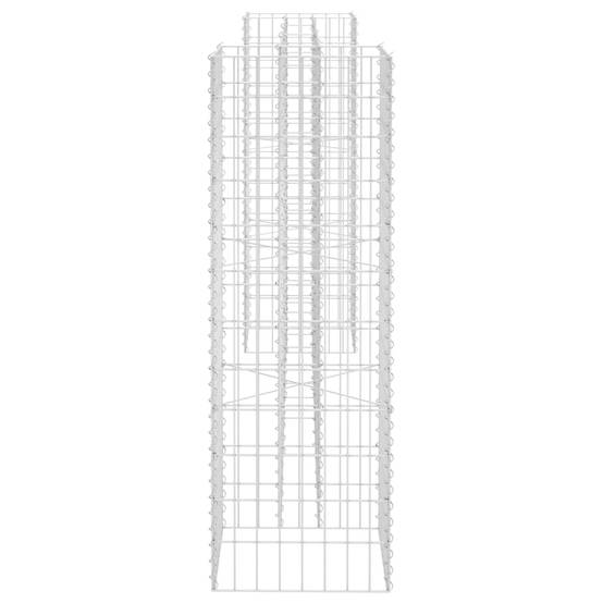 Helloshop26 - Jardinière à gabion en h panier de gabion parterre surélevé de fleurs plantes jardin terrasse extérieur fil d'acier 260 x 40 x 120 cm - Image 3