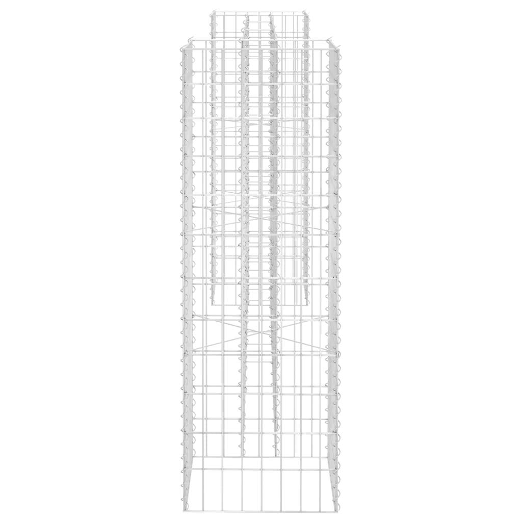 Helloshop26 - Jardinière à gabion en h panier de gabion parterre surélevé de fleurs plantes jardin terrasse extérieur fil d'acier 260 x 40 x 120 cm - Imagen 3