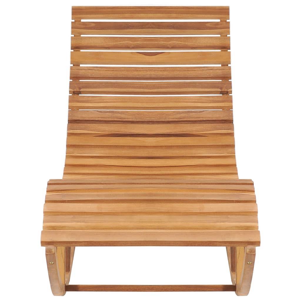 Helloshop26 - Transat chaise longue bain de soleil lit de jardin terrasse meuble d'extérieur à bascule avec coussin bois de teck solide - Imagen 3
